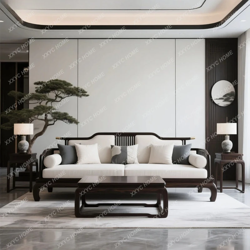 Ebony new Chinese sofa light luxury fabric villa living room modern simple solid wood sofa high-end furniture sectional sofa
Ebony new Chinese sofa light luxury fabric villa living room modern simple solid wood sofa high-end furniture sectional sofa