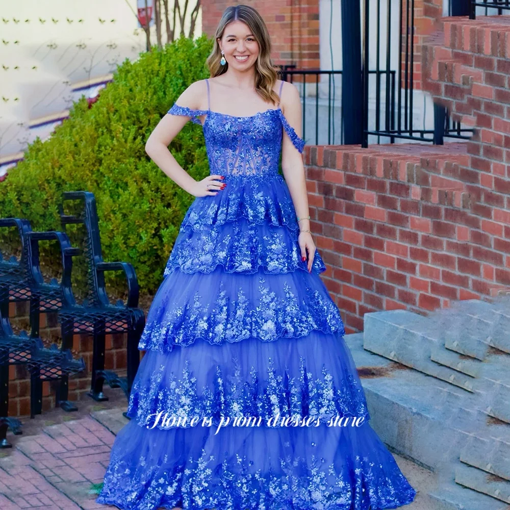 Flowers Off Shoulder Evening Dress Applique Party Dress Lace Up Tiered Layers Prom Dress 2025 vestidos de fiesta Customized
Flowers Off Shoulder Evening Dress Applique Party Dress Lace Up Tiered Layers Prom Dress 2025 vestidos de fiesta Customized
