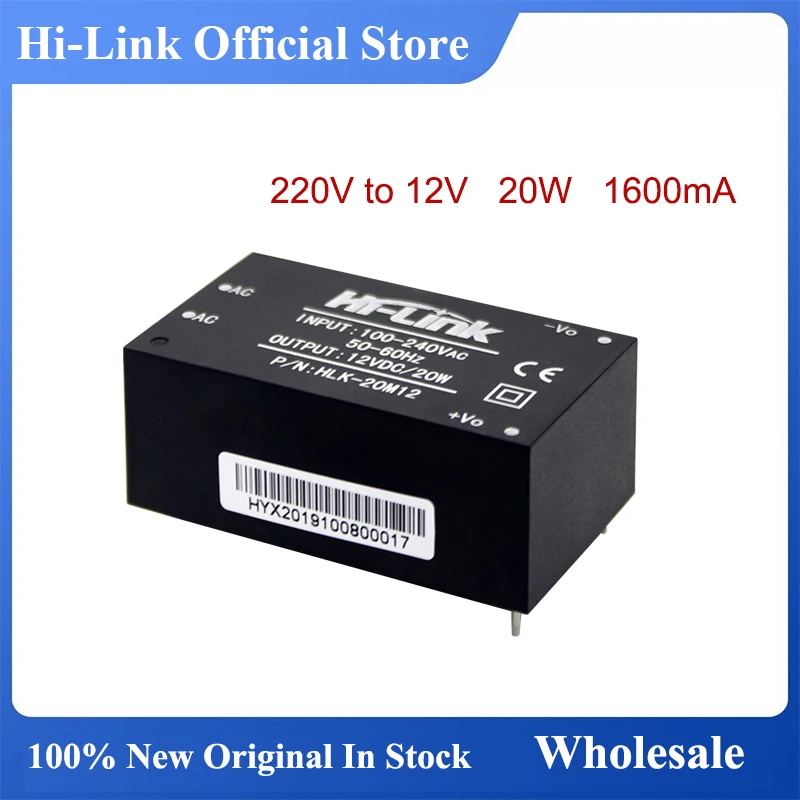 Free Shipping Hi-Link 10pcs 20W to 12V 1.6A AC DC Isolated Power Supply Module HLK-20M12 Smart Home In Stock Wholesale
Free Shipping Hi-Link 10pcs 20W to 12V 1.6A AC DC Isolated Power Supply Module HLK-20M12 Smart Home In Stock Wholesale