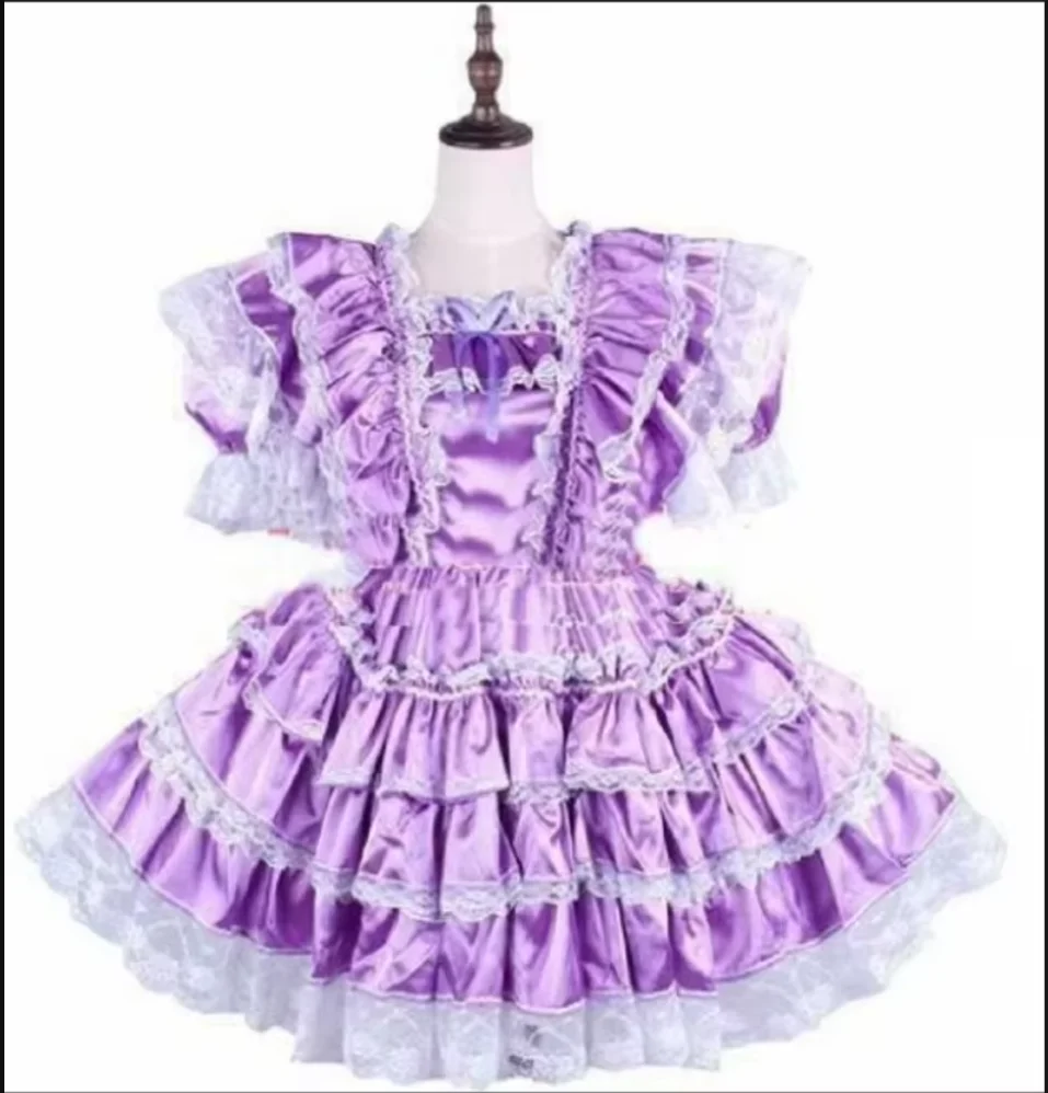 Hot Selling Sexy Lolita Sisi Purple Lace Ruffled Cake Dress Lockable Girl Satin Dress Maid Role-playing Cross Dresser Party Dres
Hot Selling Sexy Lolita Sisi Purple Lace Ruffled Cake Dress Lockable Girl Satin Dress Maid Role-playing Cross Dresser Party Dres