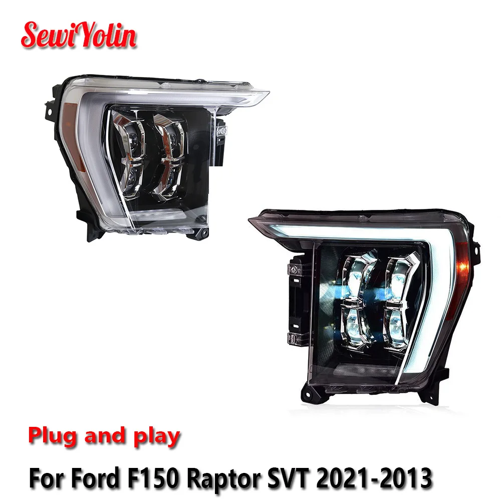 Автомобильные светодиодные фары в сборе для Ford F150 Raptor SVT 2021-2013, авто противотуманные фары DRL, стоп-сигнал поворота, лампа Plug and Play
Автомобильные светодиодные фары в сборе для Ford F150 Raptor SVT 2021-2013, авто противотуманные фары DRL, стоп-сигнал поворота, лампа Plug and Play