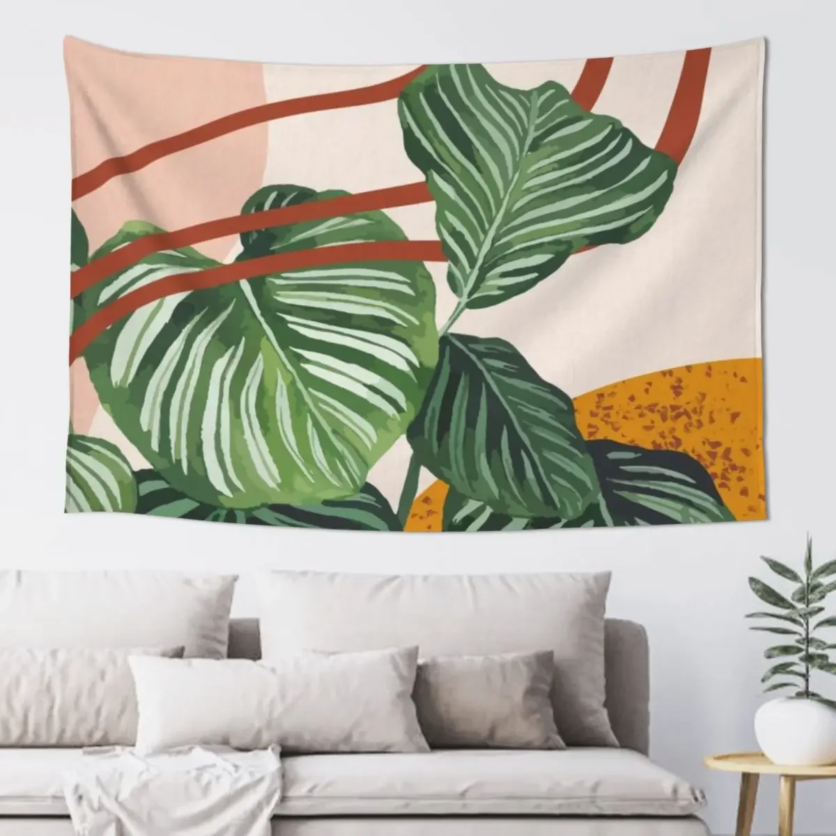 Abstract, mid century modern calathea orbifolia plant illustration Tapestry Cute Room Decor Home Decorations Tapestry
Abstract, mid century modern calathea orbifolia plant illustration Tapestry Cute Room Decor Home Decorations Tapestry