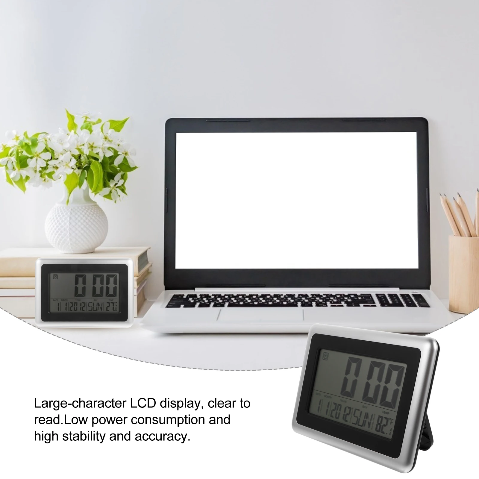 1Pc Premium Electronic Alarm Clock LCD Bedside Desktop Wall Clock Clear Readable Display
1Pc Premium Electronic Alarm Clock LCD Bedside Desktop Wall Clock Clear Readable Display