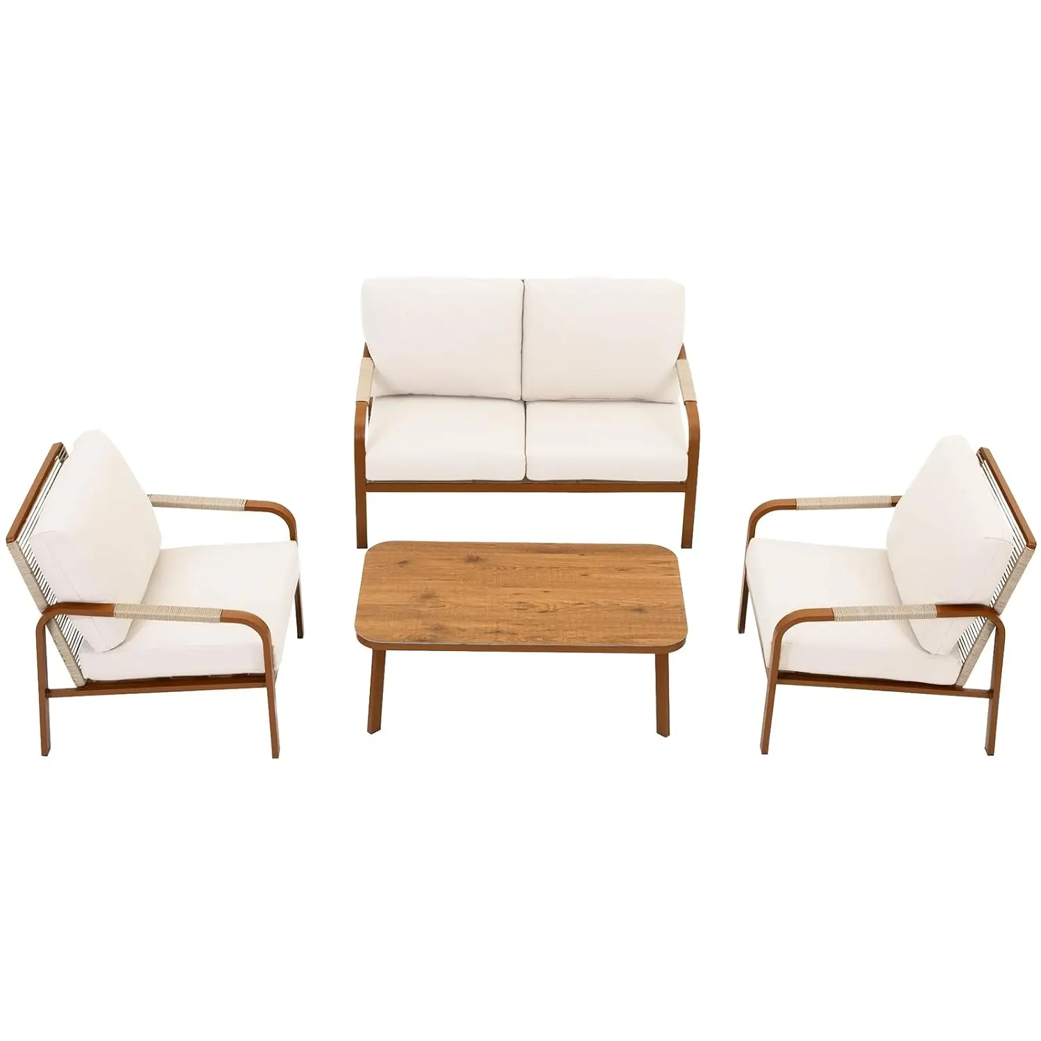 4-Piece Aluminum Patio Furniture Set, Outdoor Conversation Set with Deep Seating Cushions, Loveseat, Chairs &, Customized
4-Piece Aluminum Patio Furniture Set, Outdoor Conversation Set with Deep Seating Cushions, Loveseat, Chairs &, Customized