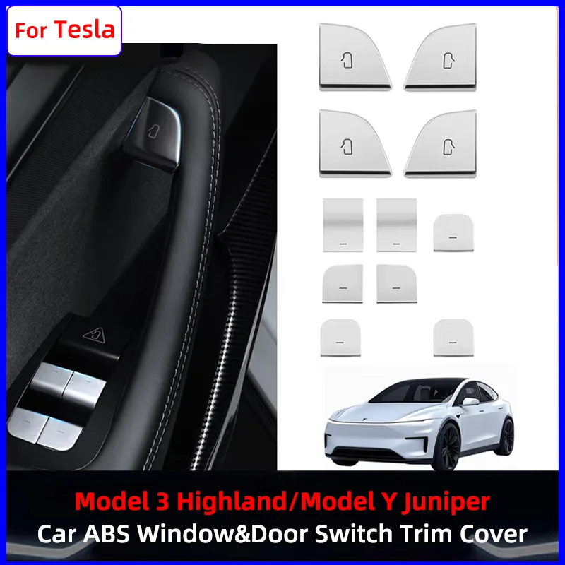 For Tesla Model Y Juniper Model 3 Highland 2025 2026 Door Lock Window Switch Open Door Button Cover Protector Car Accessories
For Tesla Model Y Juniper Model 3 Highland 2025 2026 Door Lock Window Switch Open Door Button Cover Protector Car Accessories