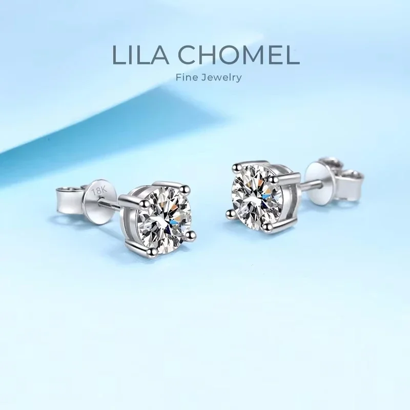 Classic White Gold 18K fine Jewelry 0.6/1/2 Carat Moissanite Diamond D Color Round Cut Stud Earrings for Women Wedding nice gift
Classic White Gold 18K fine Jewelry 0.6/1/2 Carat Moissanite Diamond D Color Round Cut Stud Earrings for Women Wedding nice gift