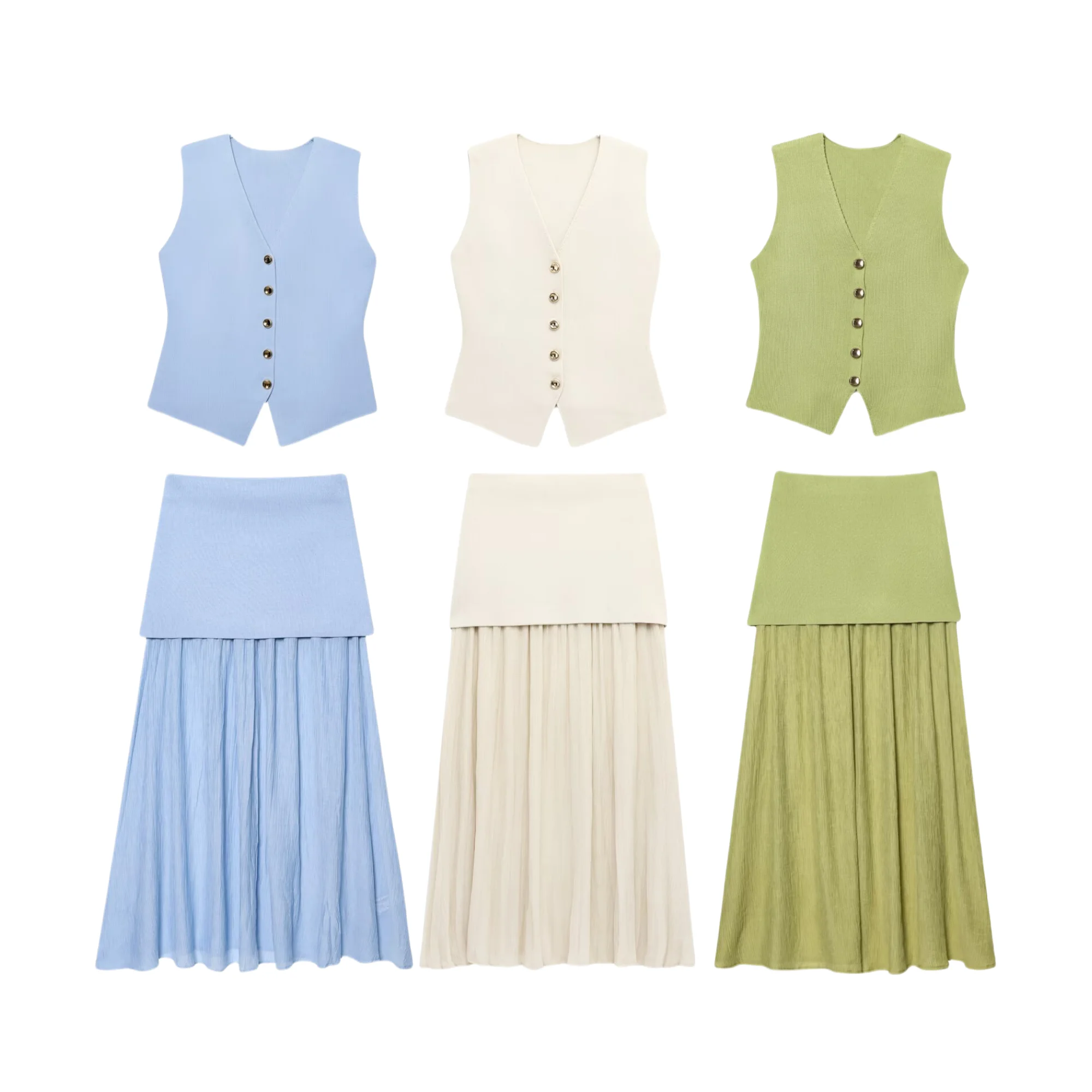 PB&ZA2025 summer women's new casual fashion comfortable all-match V-neck sleeveless knitted vest with long skirt
PB&ZA2025 summer women's new casual fashion comfortable all-match V-neck sleeveless knitted vest with long skirt