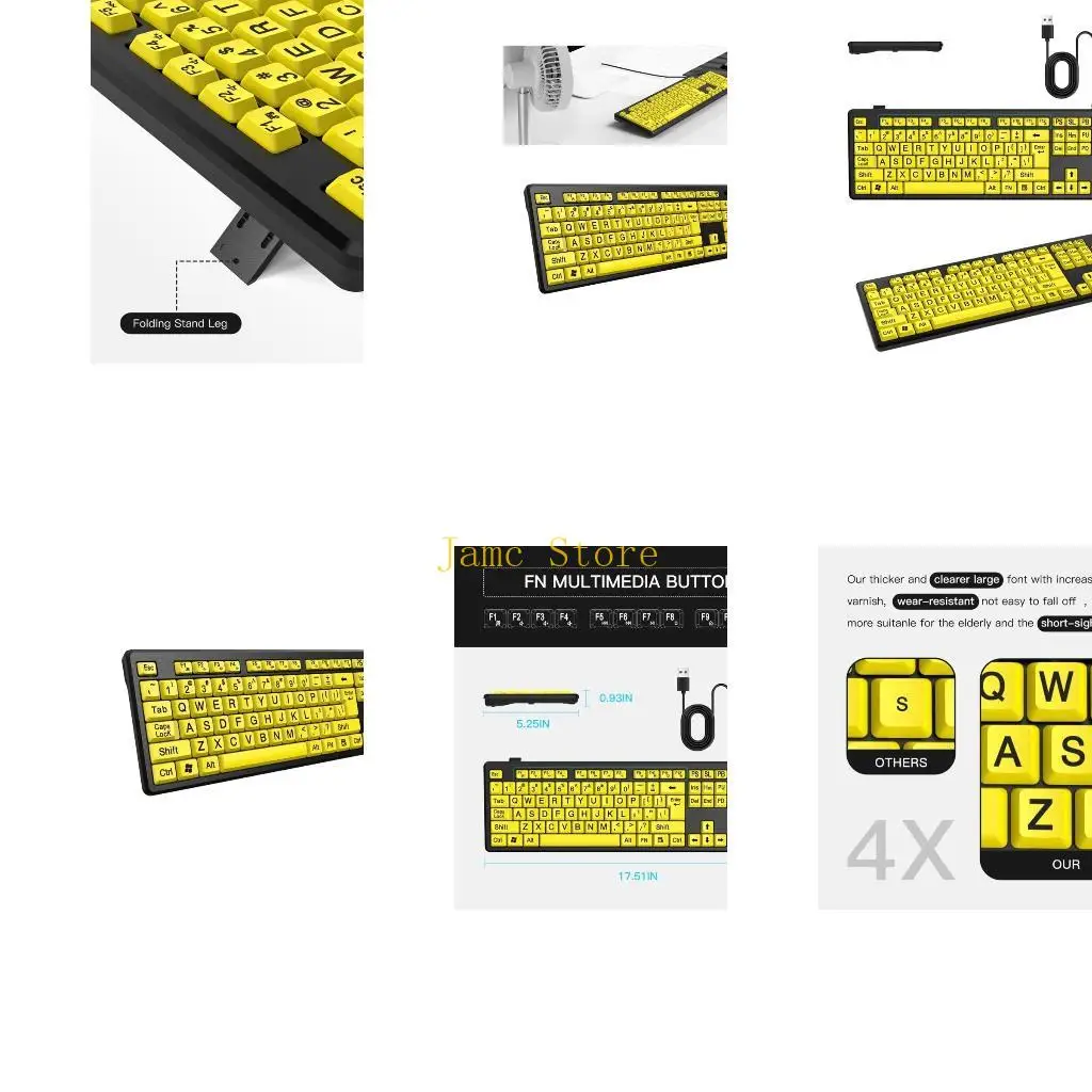 LX0B Компьютерная клавиатура с крупным шрифтом для пожилых людей, улучшенная видимость для пользователей со слабым зрением
LX0B Компьютерная клавиатура с крупным шрифтом для пожилых людей, улучшенная видимость для пользователей со слабым зрением