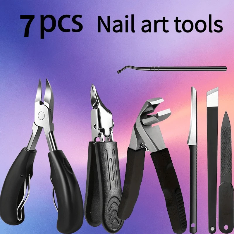 Black 6-piece nail clipper set, suitable for nail groove dead skin, barbed thick toenails and hard nails, easy to trim nails
Black 6-piece nail clipper set, suitable for nail groove dead skin, barbed thick toenails and hard nails, easy to trim nails