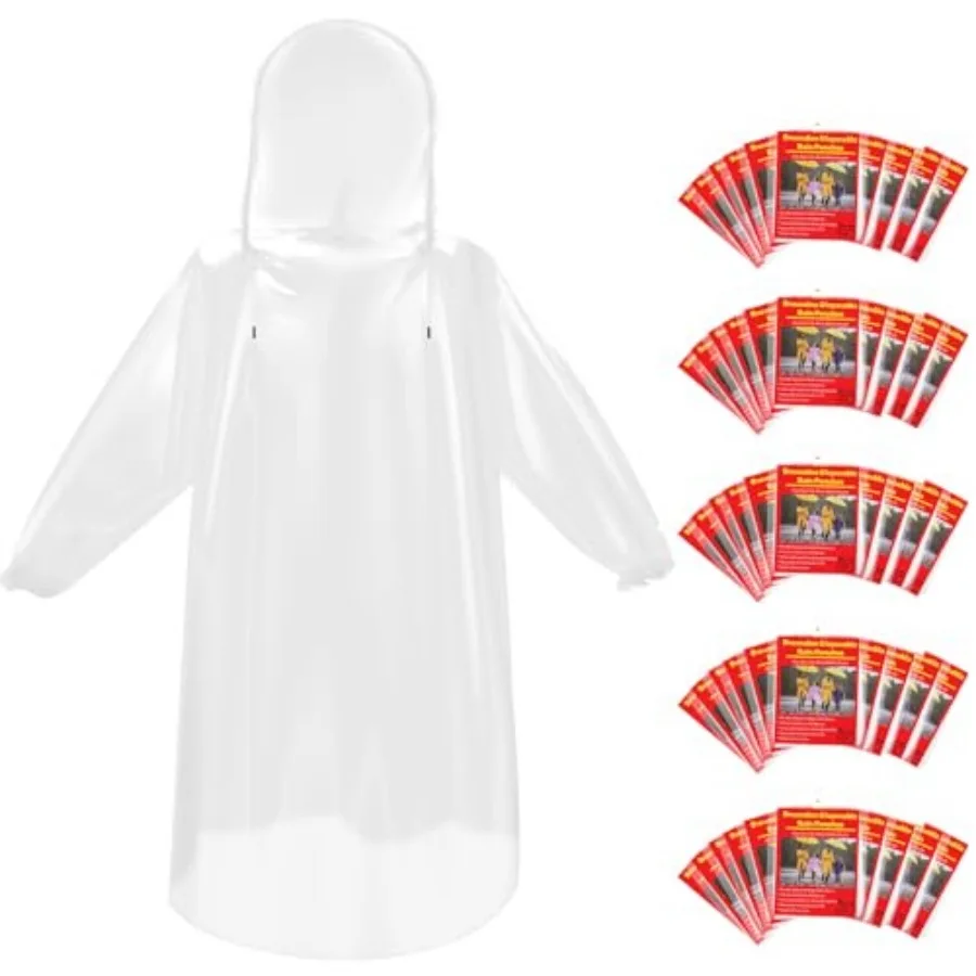 and and Disposable Rain Ponchos for Adults/Youth, Waterproof PE Raincoats with Drawstring, Camping/Emergency
and and Disposable Rain Ponchos for Adults/Youth, Waterproof PE Raincoats with Drawstring, Camping/Emergency