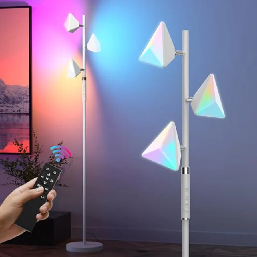 RGB Tree Floor Lamp for Living Room, Stepless Dimmable Tall Standing Lamp with Remote, Touch Control and 3 Rotatable Light, Bri
RGB Tree Floor Lamp for Living Room, Stepless Dimmable Tall Standing Lamp with Remote, Touch Control and 3 Rotatable Light, Bri