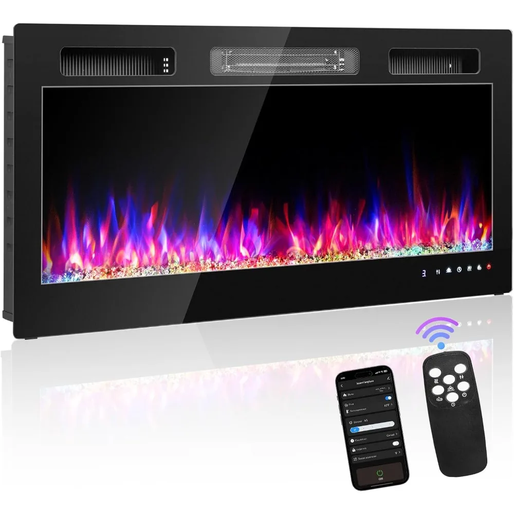 30" Electric Fireplace, Inserts, Wall Mounted Fireplace Heater with Remote Control, 12 Adjustable Flame Colors, Log & Crystal
30" Electric Fireplace, Inserts, Wall Mounted Fireplace Heater with Remote Control, 12 Adjustable Flame Colors, Log & Crystal
