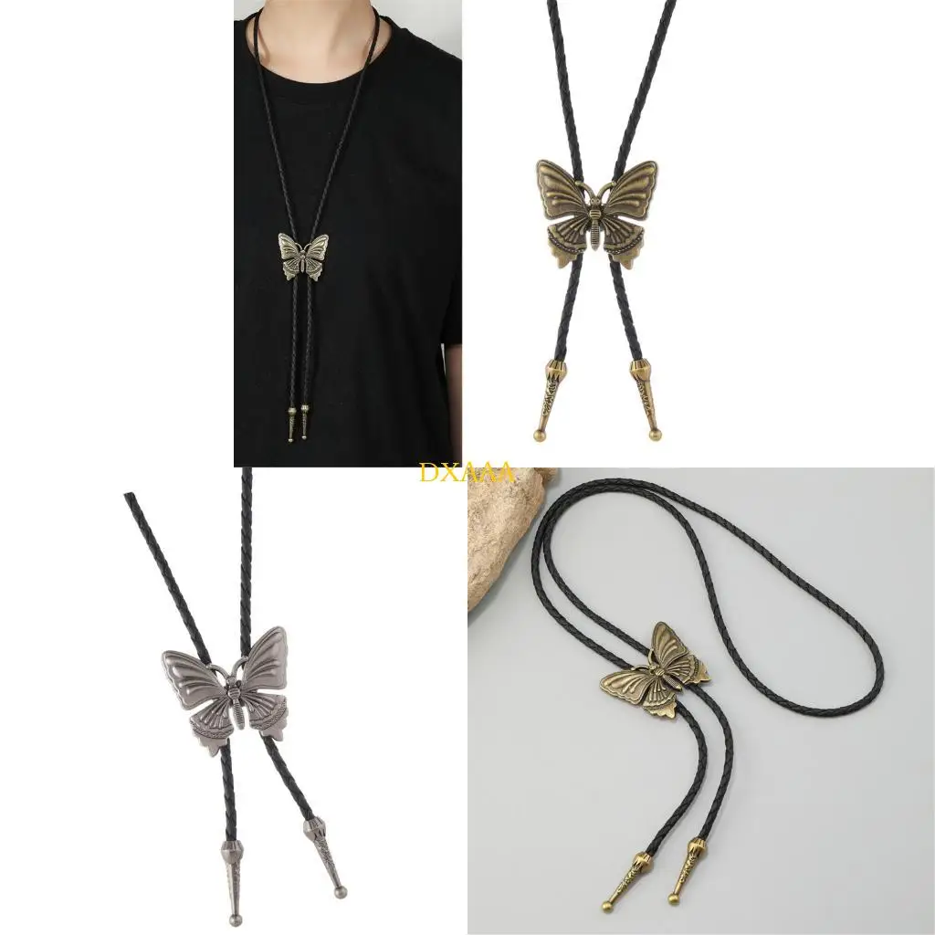 DXAA Vintage Leather Bolo Tie With Alloy Butterfly Pendant Unisex Western Neckwear
DXAA Vintage Leather Bolo Tie With Alloy Butterfly Pendant Unisex Western Neckwear