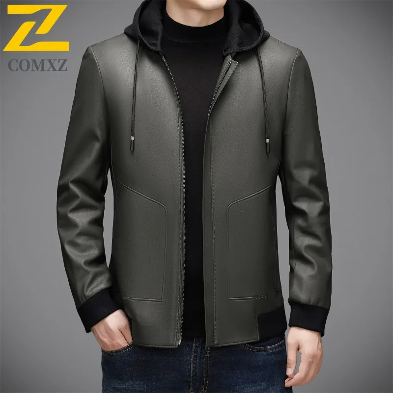Autumn New Leather Jacket Men 2025 Fashion Classic Thin Soft Detachable Hood Leather Coat Business Casual Lightweight Outerwear
Autumn New Leather Jacket Men 2025 Fashion Classic Thin Soft Detachable Hood Leather Coat Business Casual Lightweight Outerwear
