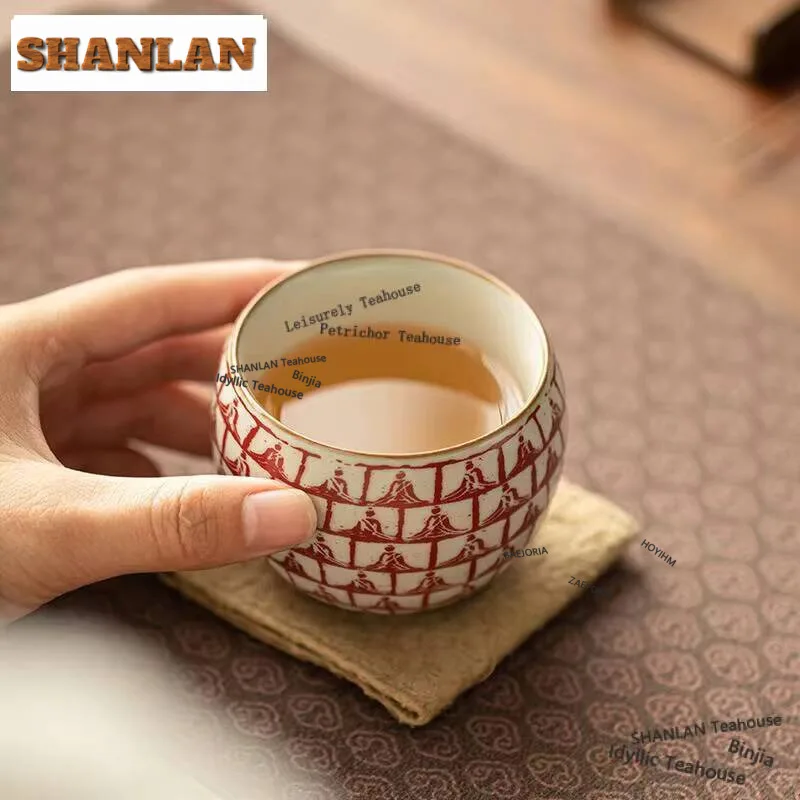120ml Ru Kiln Thousand Buddhas Tea Cup Zen Ceramic Master Cup Tasting Mug Teacup Ancient Sample Tea-calix Chinese Tea Set Craft
120ml Ru Kiln Thousand Buddhas Tea Cup Zen Ceramic Master Cup Tasting Mug Teacup Ancient Sample Tea-calix Chinese Tea Set Craft