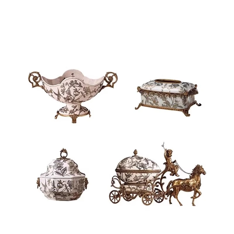 Home accessories, light luxury light luxury pure copper with porcelain horse-drawn cart ornament
Home accessories, light luxury light luxury pure copper with porcelain horse-drawn cart ornament