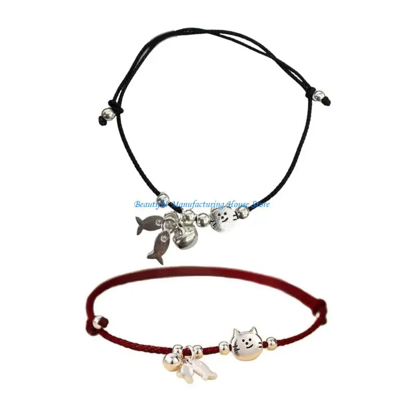 E56A Braided Cats Fish Friendship Bracelet Pair Black Red Thread Jewelry For Couples
E56A Braided Cats Fish Friendship Bracelet Pair Black Red Thread Jewelry For Couples