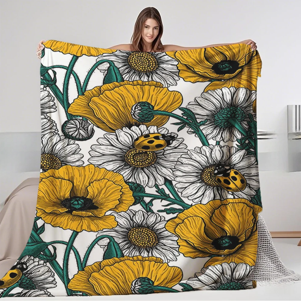 Winter/Summer Bohemian Flannel Blankets The Meadow In Yellow Throw Hospitality Bedding Moisture-Wicking Blanket For Students
Winter/Summer Bohemian Flannel Blankets The Meadow In Yellow Throw Hospitality Bedding Moisture-Wicking Blanket For Students