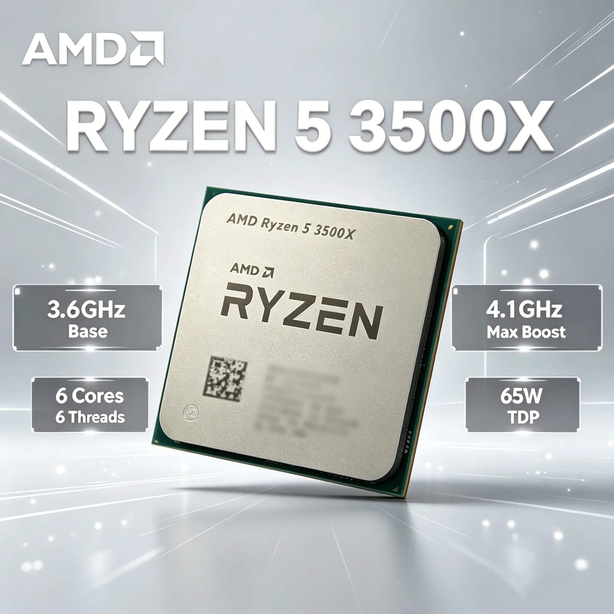 AMD Six-Core Six-Thread Desktop CPU Ryzen 5 3500X R5 3500X 3.6GHz 7NM 65W L3=32M 100-000000158 Socket AM4 Without Package