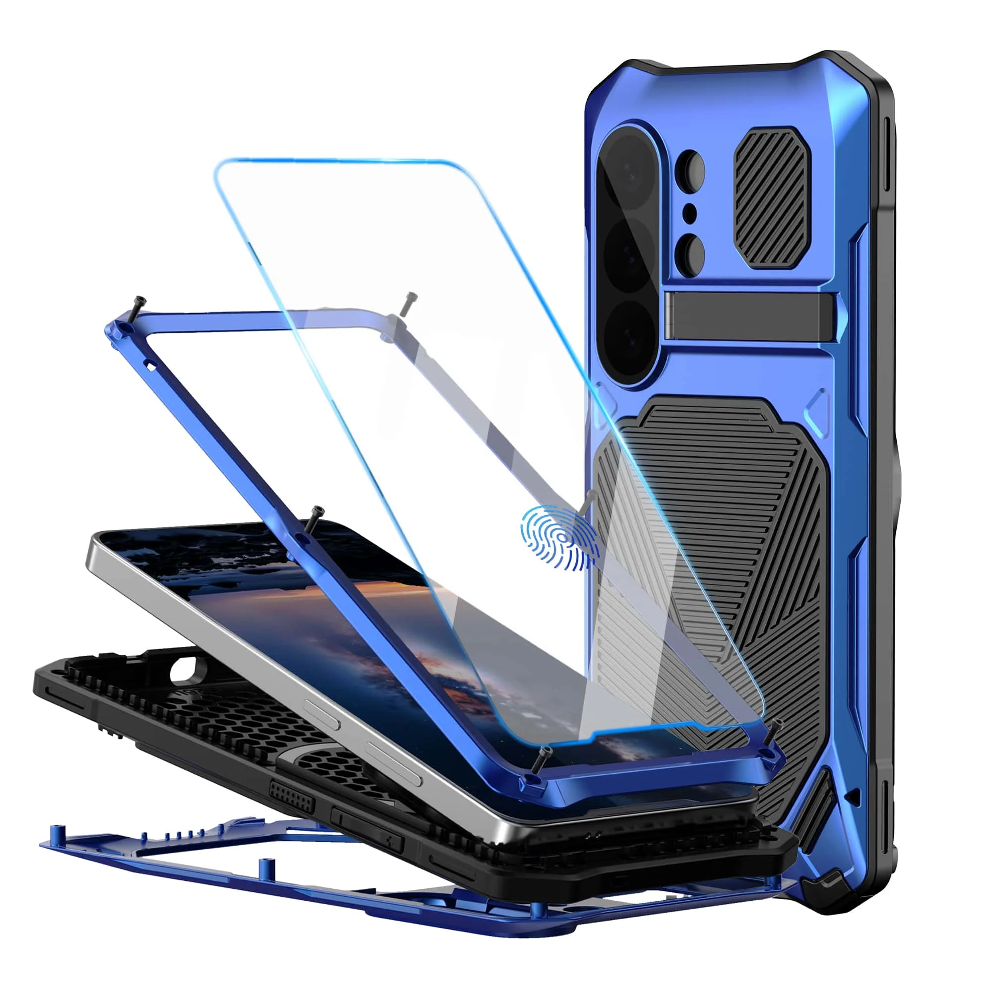 WEFOR Metal Case for Samsung Galaxy S26 Ultra with Built-in Tempered Glass Screen Protector & Camera Stand, Shockproof Cover
WEFOR Metal Case for Samsung Galaxy S26 Ultra with Built-in Tempered Glass Screen Protector & Camera Stand, Shockproof Cover