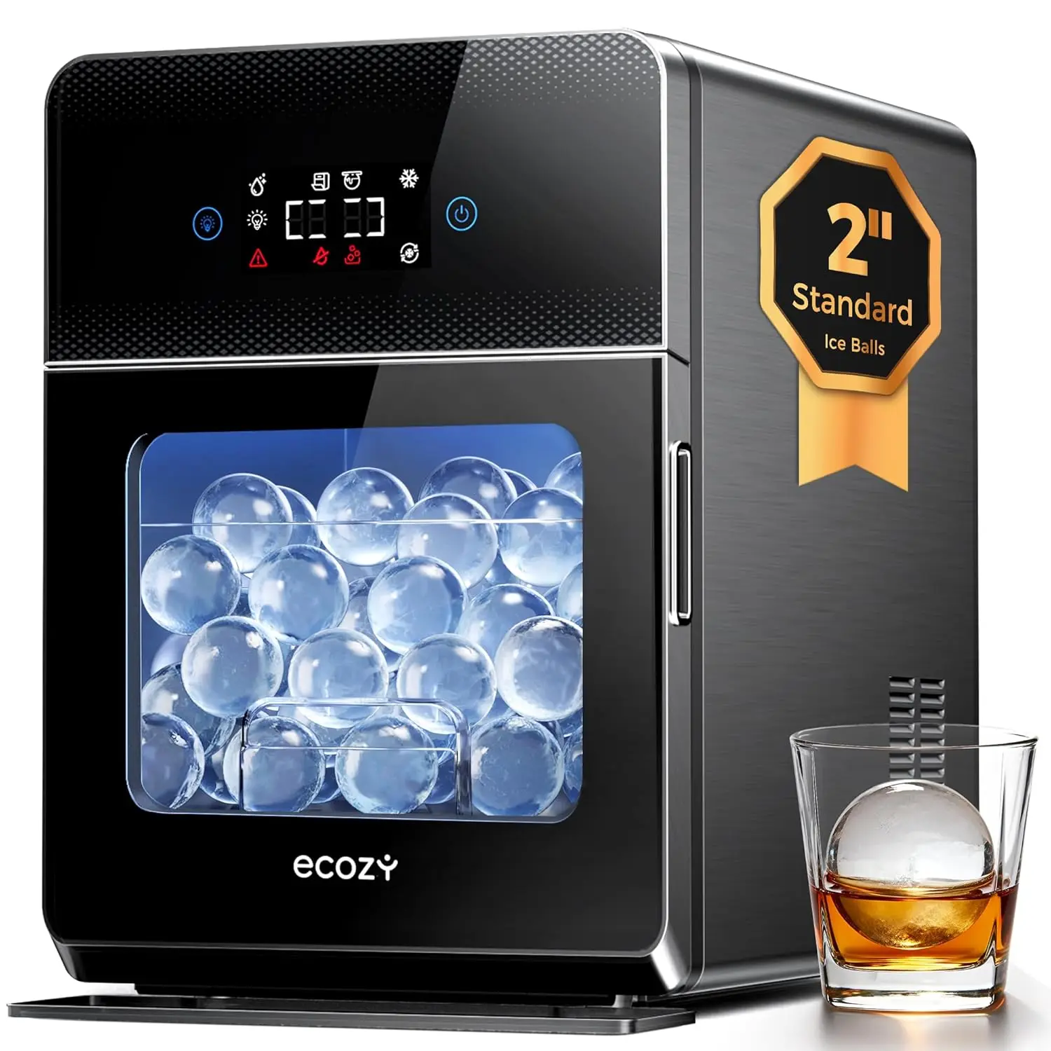 2-Inch Clear Sphere Ice Maker Machine, Countertop, Produces 4 Ice Balls in 40 Minutes, 144 per Day, Enhanced Insulation, Automatic Water Supply, Self-Cleaning, Perfect for Whiskey
2-Inch Clear Sphere Ice Maker Machine, Countertop, Produces 4 Ice Balls in 40 Minutes, 144 per Day, Enhanced Insulation, Automatic Water Supply, Self-Cleaning, Perfect for Whiskey