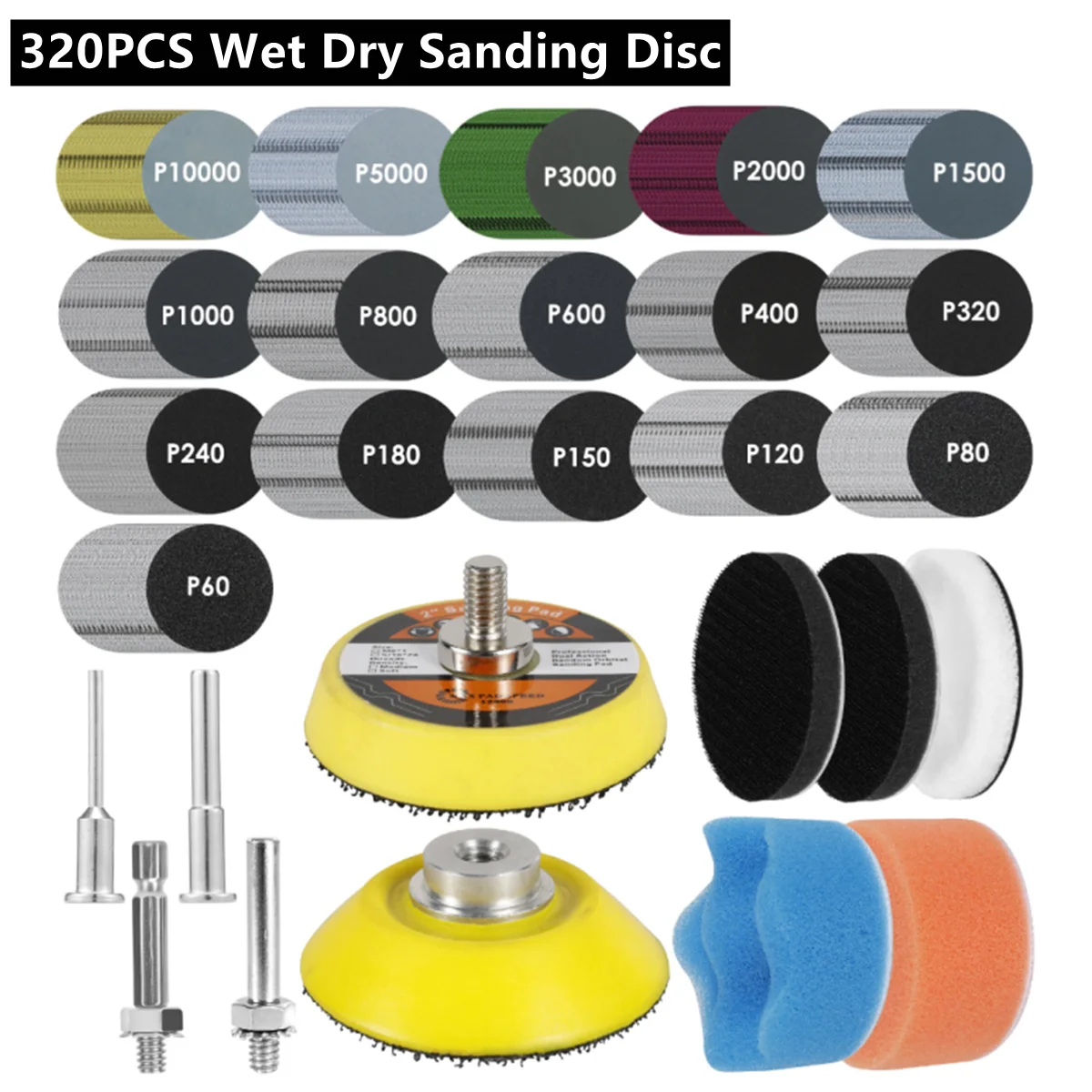 320 шт., 2 дюйма, 50 мм, набор шлифовальных дисков, зернистость 60-10000, набор абразивных полировальных подушечек для вращающегося инструмента Dremel, наждачная бумага, аксессуары
320 шт., 2 дюйма, 50 мм, набор шлифовальных дисков, зернистость 60-10000, набор абразивных полировальных подушечек для вращающегося инструмента Dremel, наждачная бумага, аксессуары