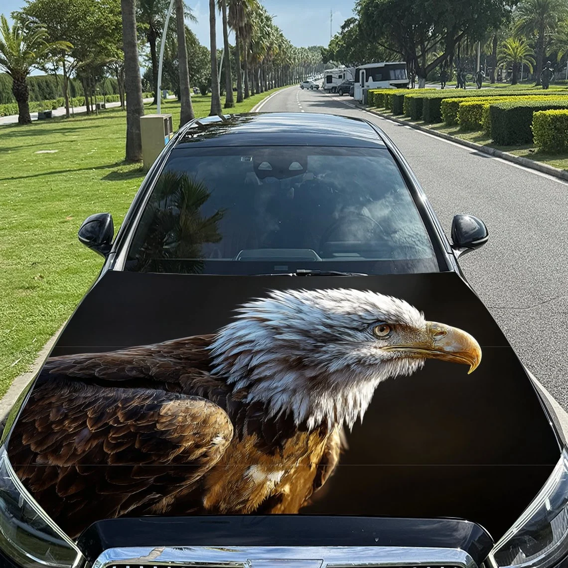 Eagle design car hood wrap, featuring a majestic bald eagle with detailed feathers and sharp eyes. Perfect for vehicle customiza
Eagle design car hood wrap, featuring a majestic bald eagle with detailed feathers and sharp eyes. Perfect for vehicle customiza