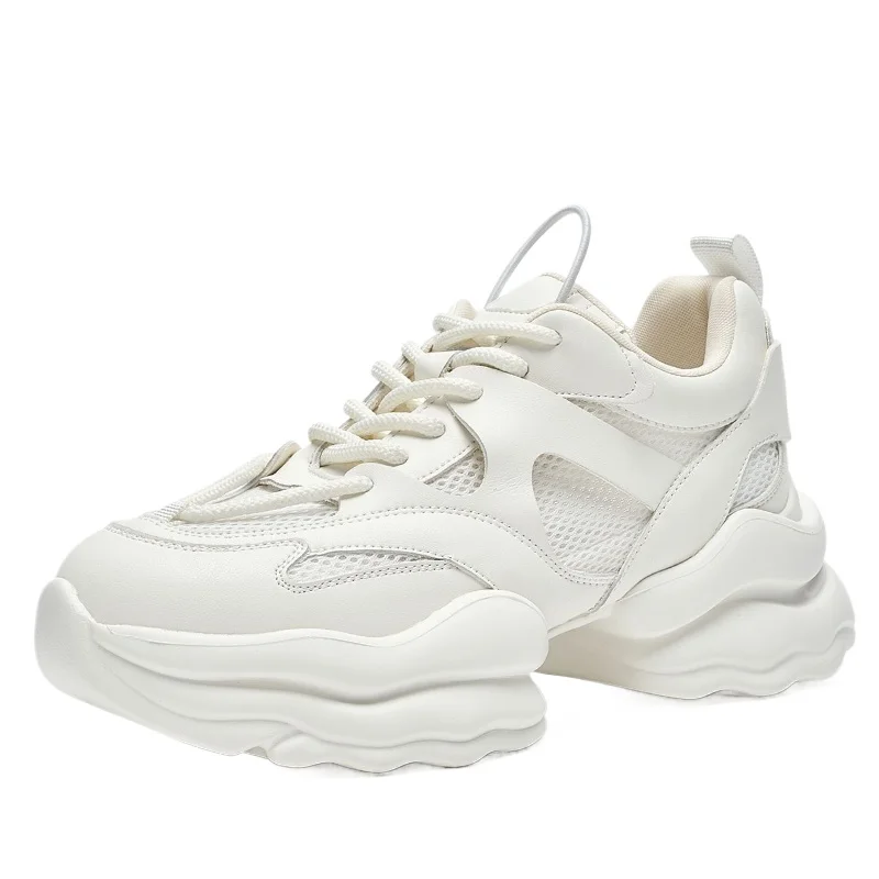 Genuine Leather Mesh Fabric Breathable Heightening Shoes for Women's Thick Bottom White Sneakers Comfortable Casual Sports Shoes
Genuine Leather Mesh Fabric Breathable Heightening Shoes for Women's Thick Bottom White Sneakers Comfortable Casual Sports Shoes