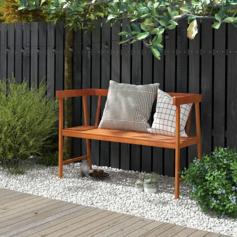 2 Person Outdoor Solid Acacia Wood Bench Patio Garden Seat W/ Backrest & Armrest
2 Person Outdoor Solid Acacia Wood Bench Patio Garden Seat W/ Backrest & Armrest