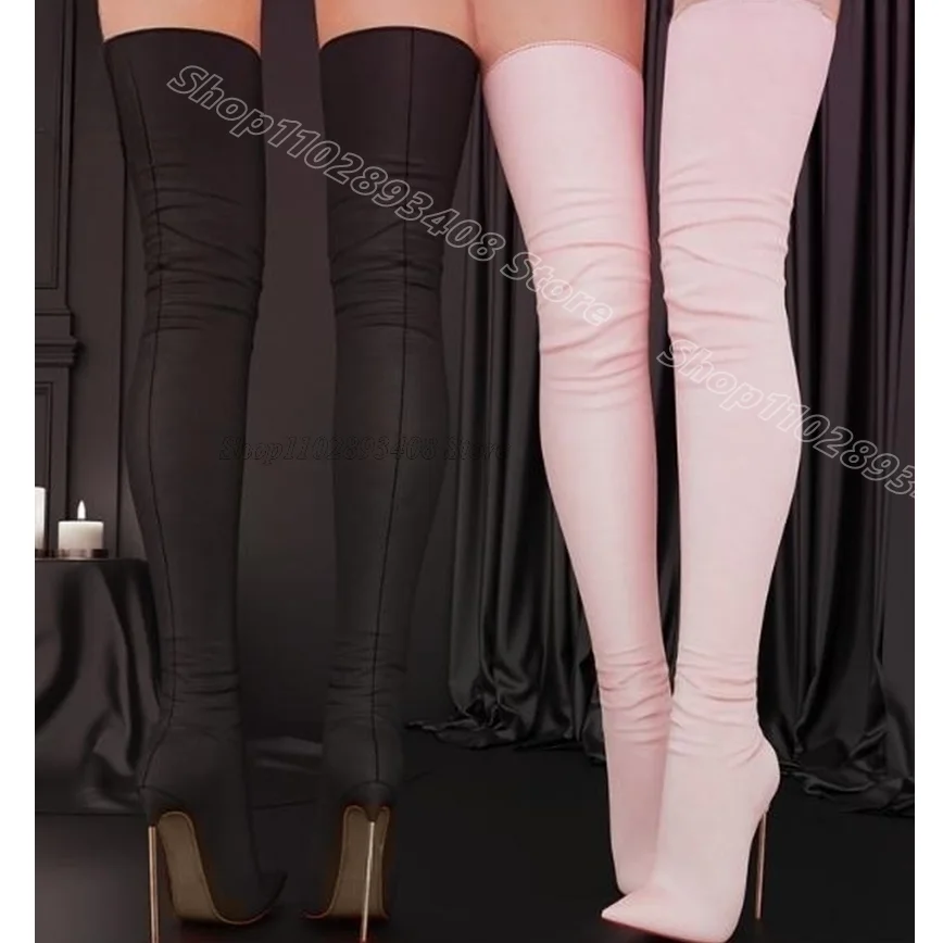Black Metal Heels Over Knee Boots Concise Pointed Toe Design for Women Casual Fashion Over Knee Boots 2025 Zapatos Para Mujere
Black Metal Heels Over Knee Boots Concise Pointed Toe Design for Women Casual Fashion Over Knee Boots 2025 Zapatos Para Mujere