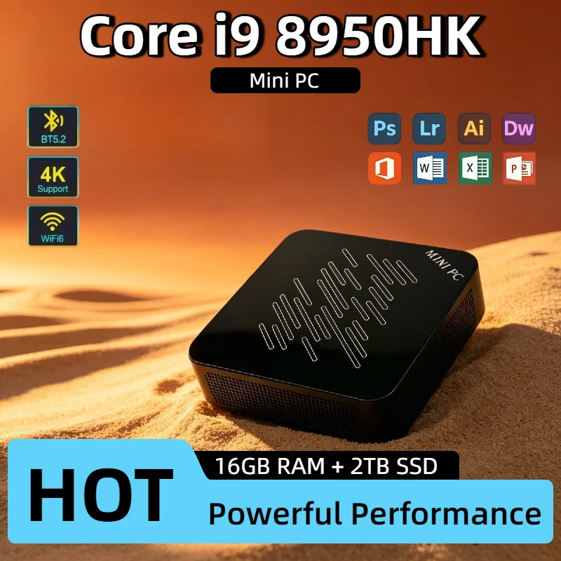 Compact Home Office Intel Core i9 8950HK Mini PC 16GB 2TB NVMe SSD Triple 4K Output WiFi6 Efficient Cooling Mini Computer
Compact Home Office Intel Core i9 8950HK Mini PC 16GB 2TB NVMe SSD Triple 4K Output WiFi6 Efficient Cooling Mini Computer