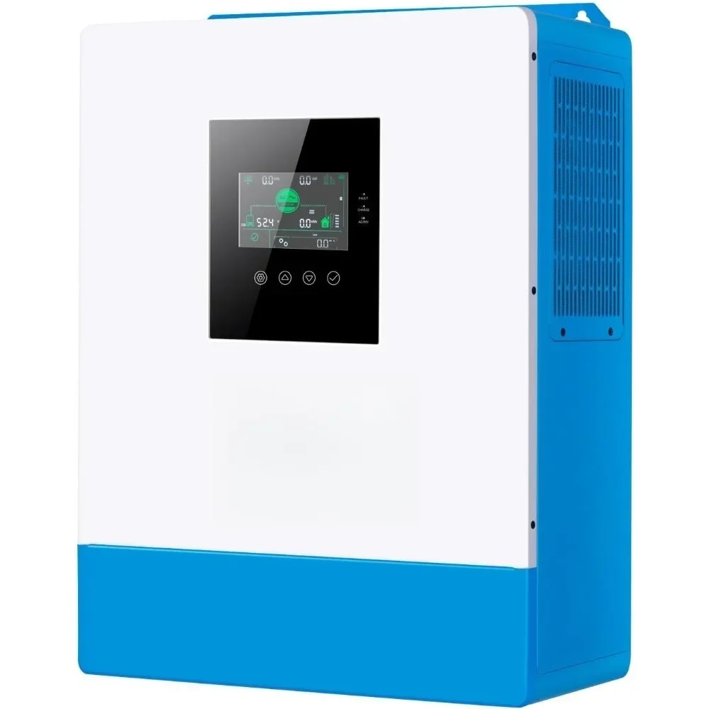 5000W DC 48V Pure Sine Wave Solar Inverter,100A MPPT Solar Charger and 40A AC Battery Charger, 120V AC Output Solar Inverter
5000W DC 48V Pure Sine Wave Solar Inverter,100A MPPT Solar Charger and 40A AC Battery Charger, 120V AC Output Solar Inverter