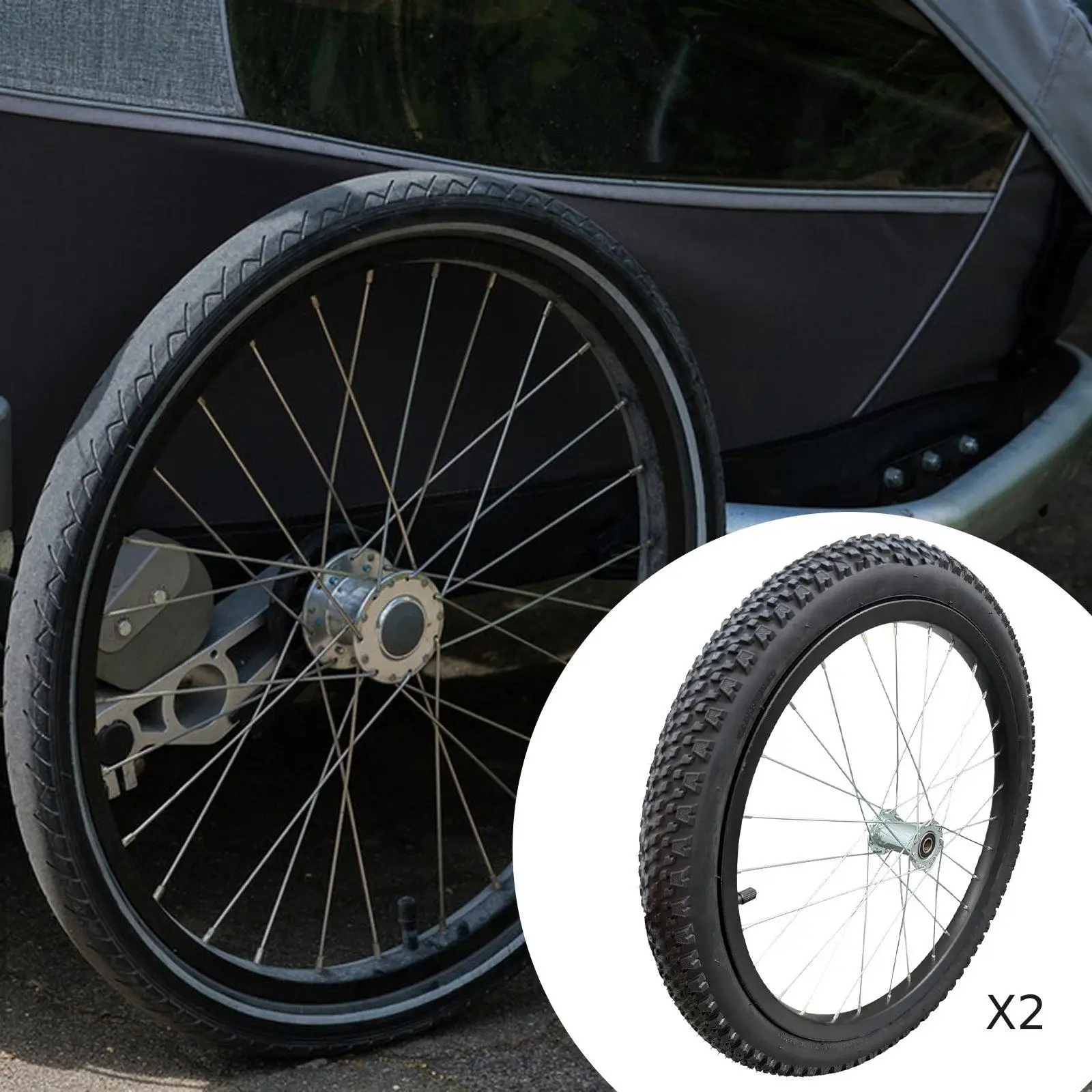 2 Pieces 20inch Trailer Wheel Spoke Wheels Biking Strong Load Capacity Outdoor Lightweight Replaceable Rubber Tyre Replaces
2 Pieces 20inch Trailer Wheel Spoke Wheels Biking Strong Load Capacity Outdoor Lightweight Replaceable Rubber Tyre Replaces