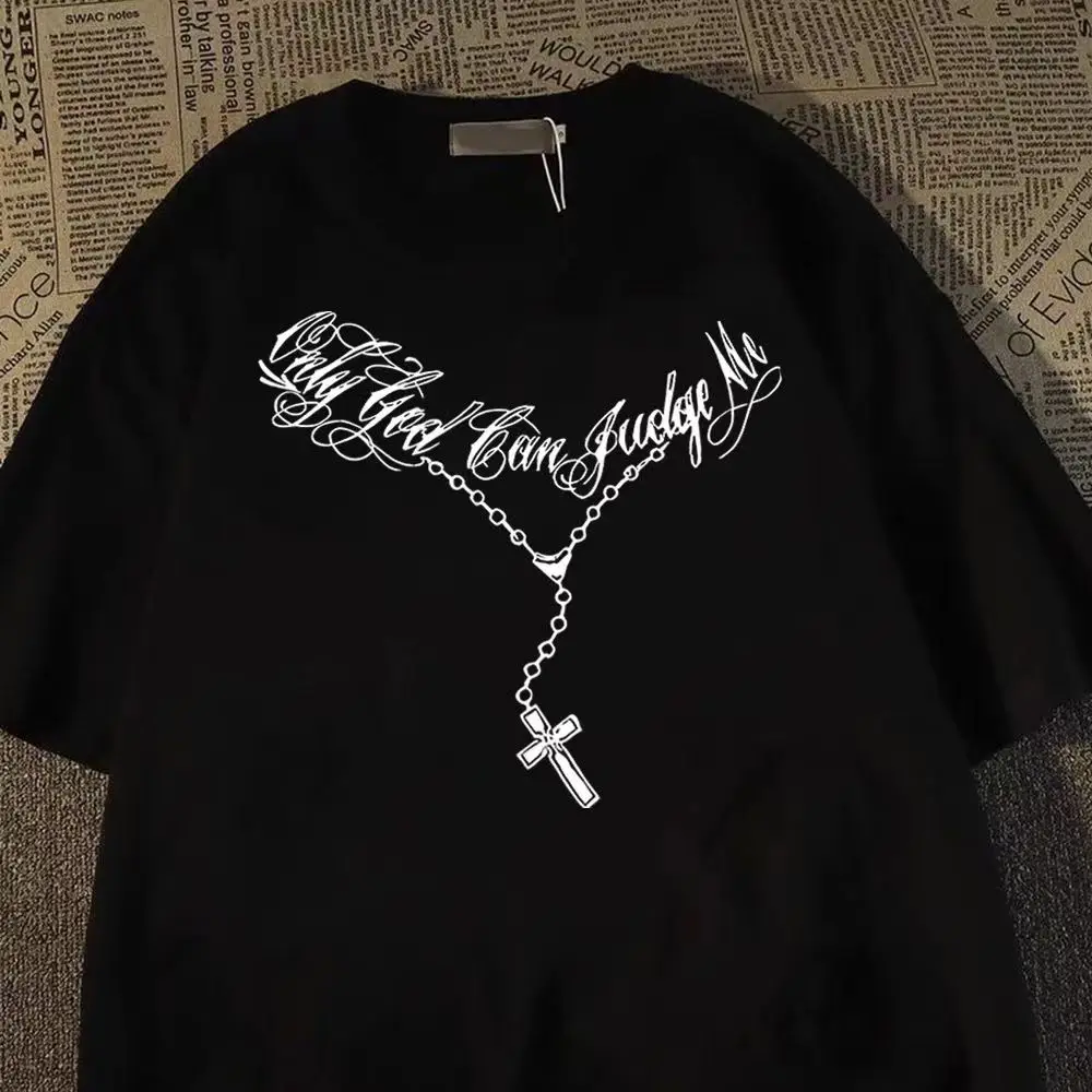 American Hip-hop High-street Hip-hop Fashion Brand Necklace, Cross Short-sleeved T-shirt, Summer Couple's T-shirt Unisex
American Hip-hop High-street Hip-hop Fashion Brand Necklace, Cross Short-sleeved T-shirt, Summer Couple's T-shirt Unisex