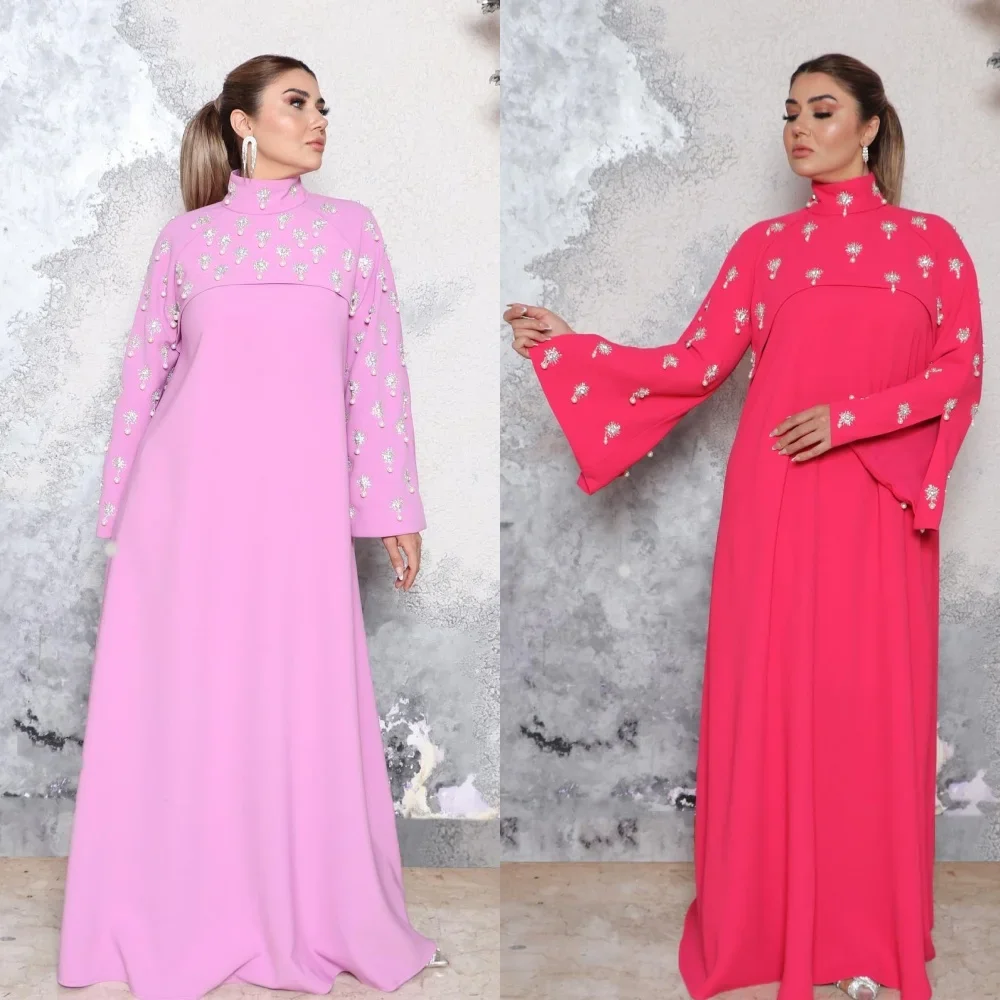 Customized Prom Gown Long Sleeves Evening Jersey Beading Draped Valentine's A-line High Quality Occasion Party Dresses for Women
Customized Prom Gown Long Sleeves Evening Jersey Beading Draped Valentine's A-line High Quality Occasion Party Dresses for Women
