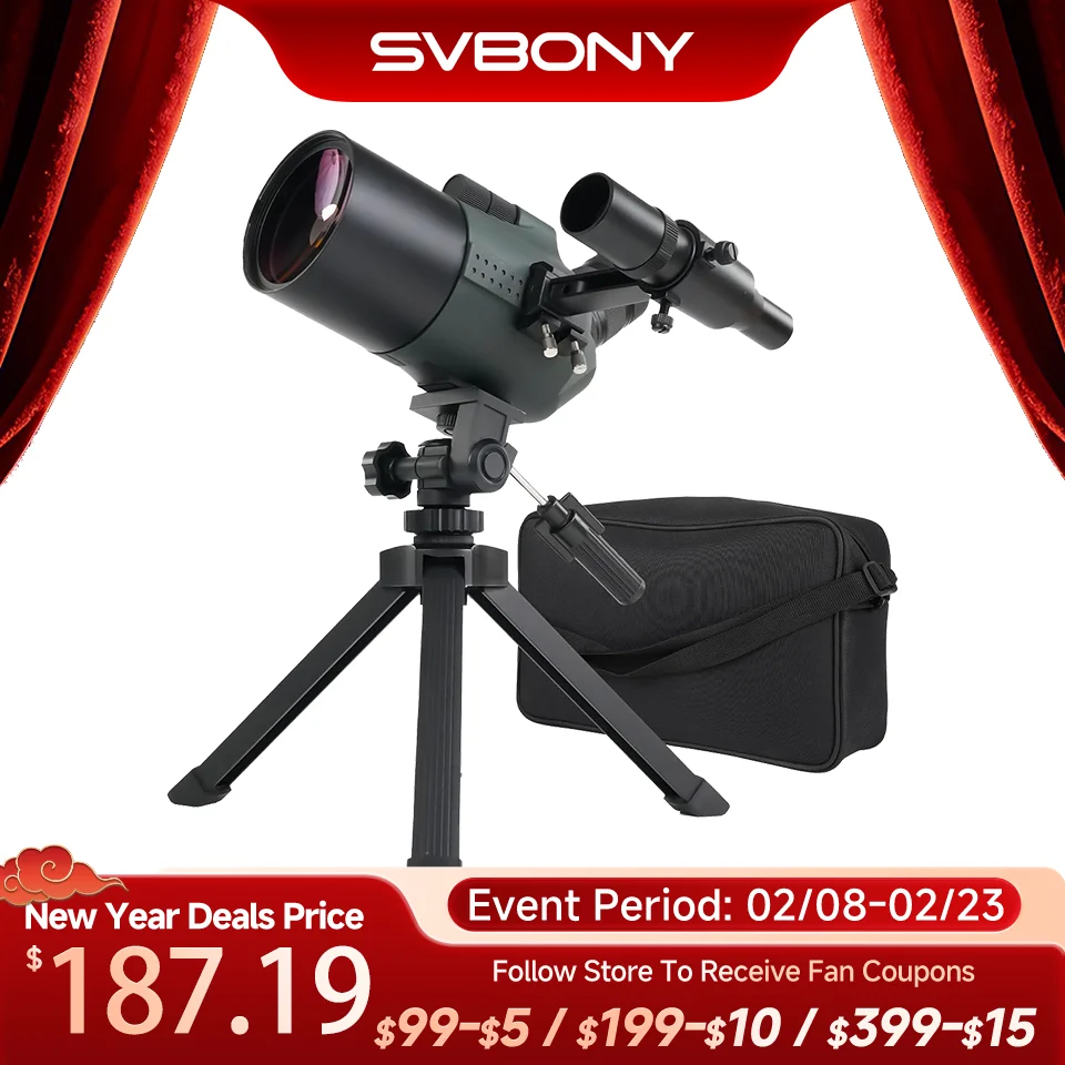 Svbony SV41Pro 28-84x80mm Mini Mak Spotting Scope Compact Telescope for Bird Watching Both Terrestrial and Astronomical Use
Svbony SV41Pro 28-84x80mm Mini Mak Spotting Scope Compact Telescope for Bird Watching Both Terrestrial and Astronomical Use