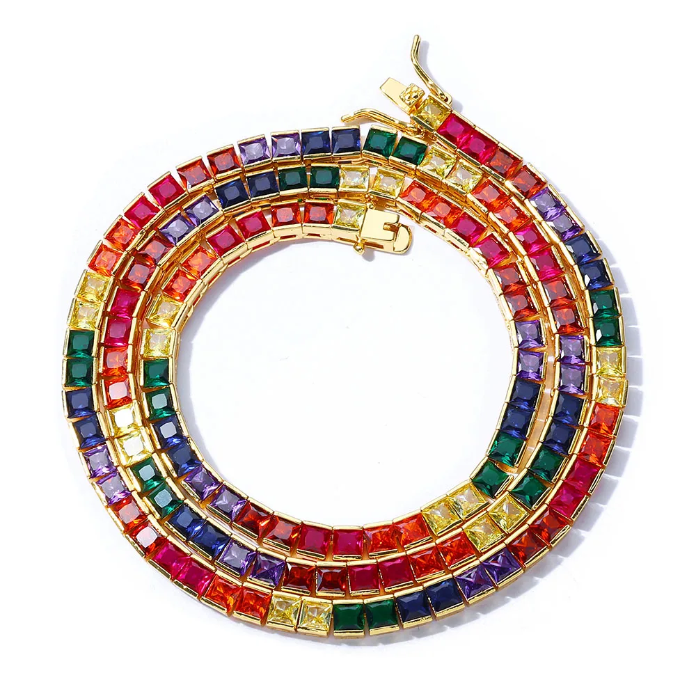 Fashion Jewelry Ice Out Rainbow Bracelet Brass Square 4mm 18K Gold Plated Colorful Cubic Zirconia Diamond Tennis Bracelet
Fashion Jewelry Ice Out Rainbow Bracelet Brass Square 4mm 18K Gold Plated Colorful Cubic Zirconia Diamond Tennis Bracelet