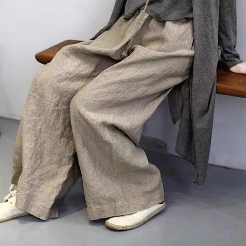 Мужские повседневные брюки с высокой талией, свободные, осенне-зимние, больших размеров, льняные, широкие штанины, утягивающие брюки для пар, повседневная одежда
Мужские повседневные брюки с высокой талией, свободные, осенне-зимние, больших размеров, льняные, широкие штанины, утягивающие брюки для пар, повседневная одежда