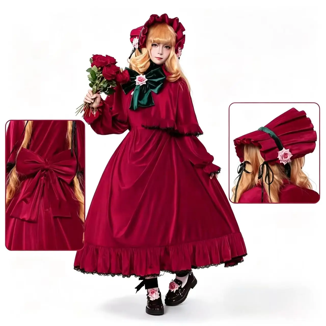 Rozen Maiden Shinku Cosplay Costume Red Victorian Lolita Dress With Accessory For Women Comic Con Halloween Carnival Outfit
Rozen Maiden Shinku Cosplay Costume Red Victorian Lolita Dress With Accessory For Women Comic Con Halloween Carnival Outfit
