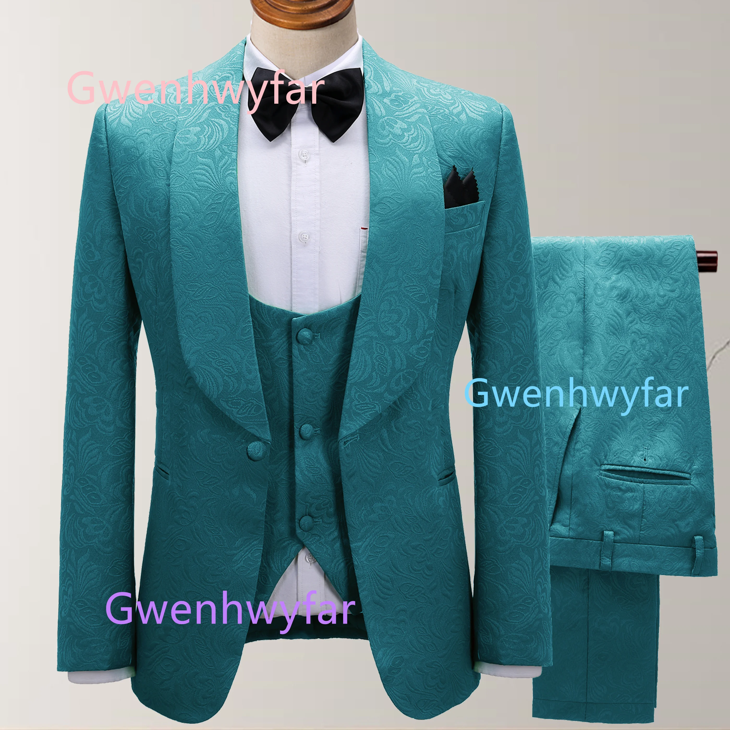 G&N Classic Paisley Jacquard Suit 3-Piece Set 2026 Elegant Men's Wedding Suit Best Man Tuxedos in Blue Green (Jacket+Vest+Pants)
G&N Classic Paisley Jacquard Suit 3-Piece Set 2026 Elegant Men's Wedding Suit Best Man Tuxedos in Blue Green (Jacket+Vest+Pants)