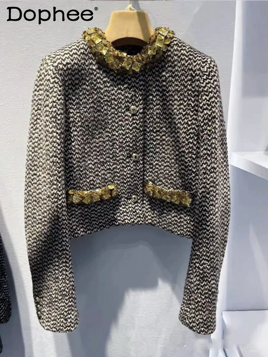 Heavy Embroidery Rhinestone Long Sleeve Temperament Comment Jacket for Women 2023 Autumn Winter Office Lady Short Jacket
Heavy Embroidery Rhinestone Long Sleeve Temperament Comment Jacket for Women 2023 Autumn Winter Office Lady Short Jacket