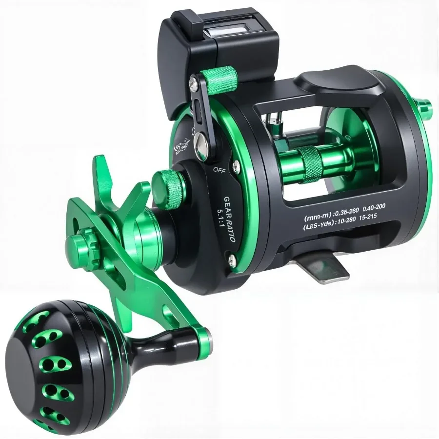 Line Counter Trolling Reel with Graphite Body for HeavyDuty Fishing Applications Featuring Durable StainlessSteel and Brass Gea
Line Counter Trolling Reel with Graphite Body for HeavyDuty Fishing Applications Featuring Durable StainlessSteel and Brass Gea