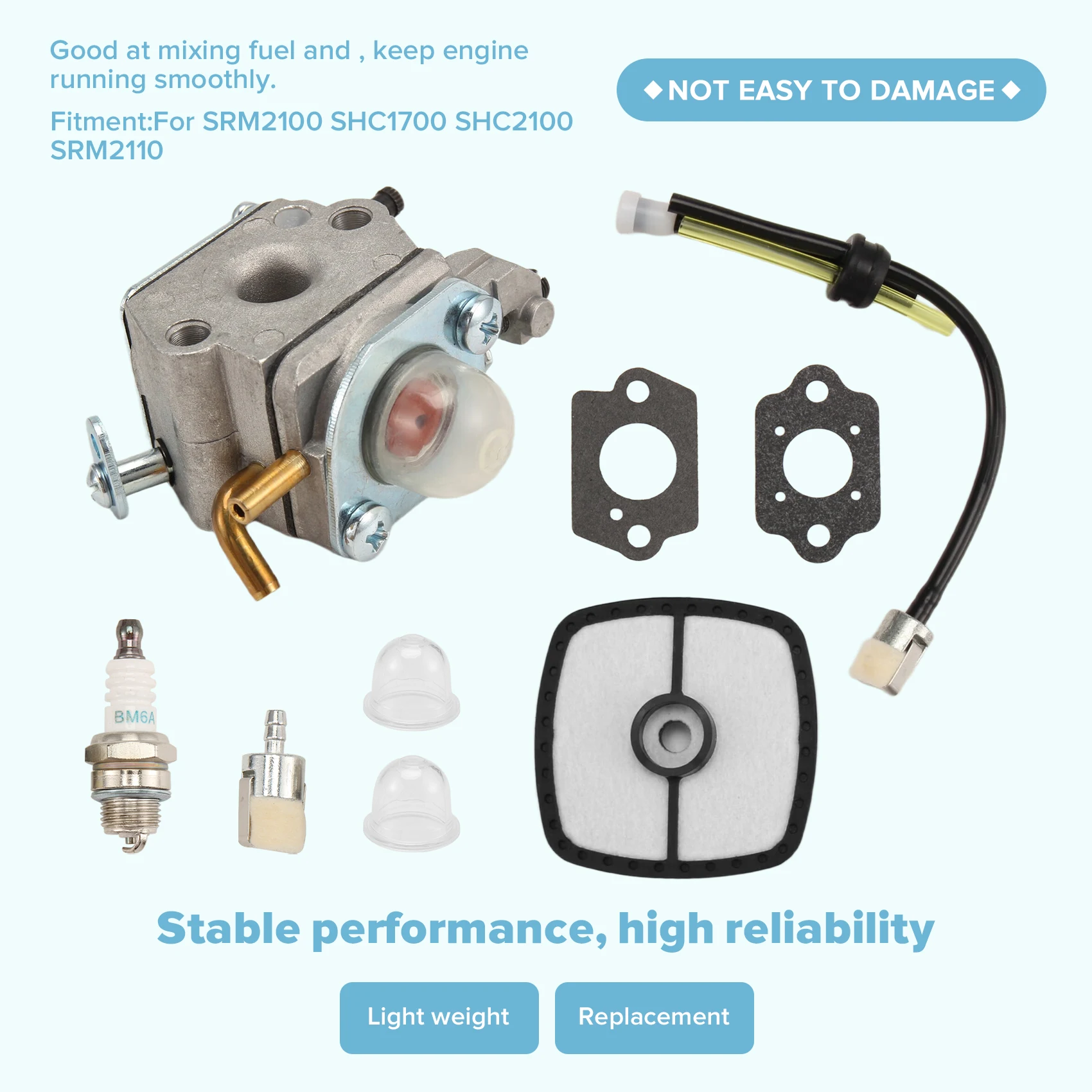 AT19-Сменный комплект карбюратора, комплект триммера для моделей ECHO SRM2100 SHC1700 SHC2100 SRM2110 C1U-K29 C1U-K47 C1U-K52
AT19-Сменный комплект карбюратора, комплект триммера для моделей ECHO SRM2100 SHC1700 SHC2100 SRM2110 C1U-K29 C1U-K47 C1U-K52