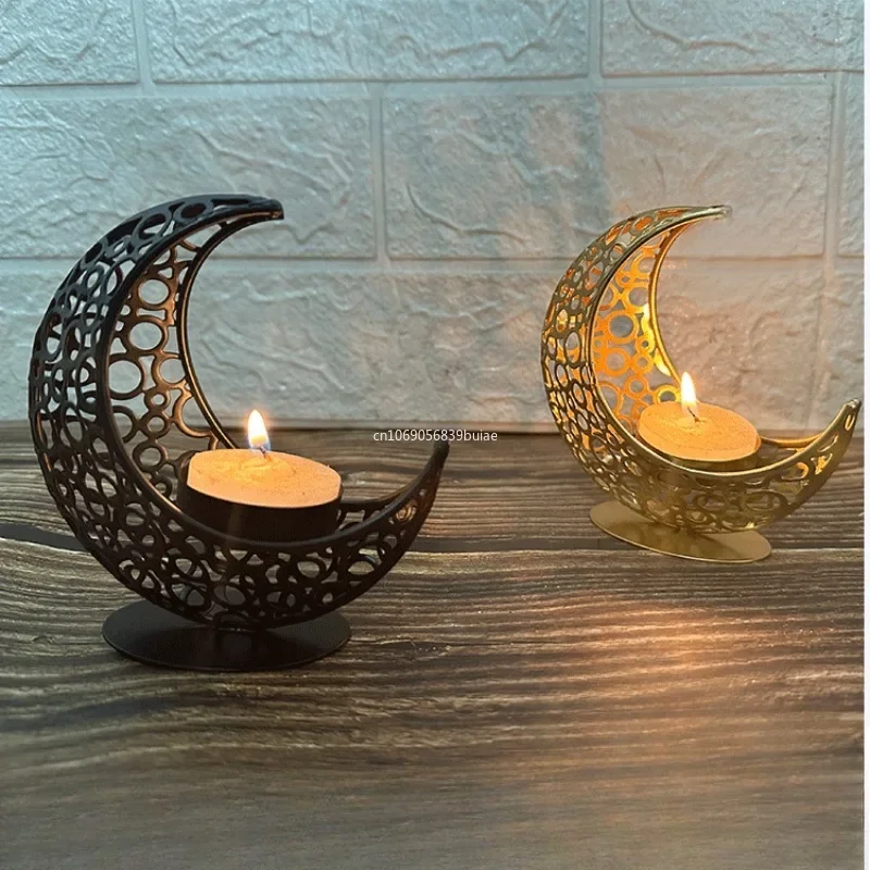 11.2CM Light Luxury Crescent Moon Star Moon Black Gold Metal Candle Holder Modern Romantic Wedding Wedding Christmas Candle Cup 
11.2CM Light Luxury Crescent Moon Star Moon Black Gold Metal Candle Holder Modern Romantic Wedding Wedding Christmas Candle Cup