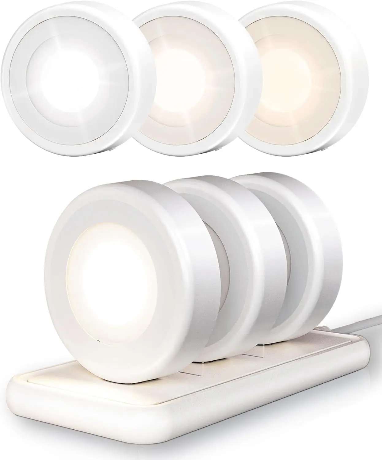 Перезаряжаемые светодиодные светильники-шайбы с зарядной док-станцией, 3 цветовых температуры, мини-светильники с сенсорным управлением для кухни и гардероба (6 штук)
Перезаряжаемые светодиодные светильники-шайбы с зарядной док-станцией, 3 цветовых температуры, мини-светильники с сенсорным управлением для кухни и гардероба (6 штук)