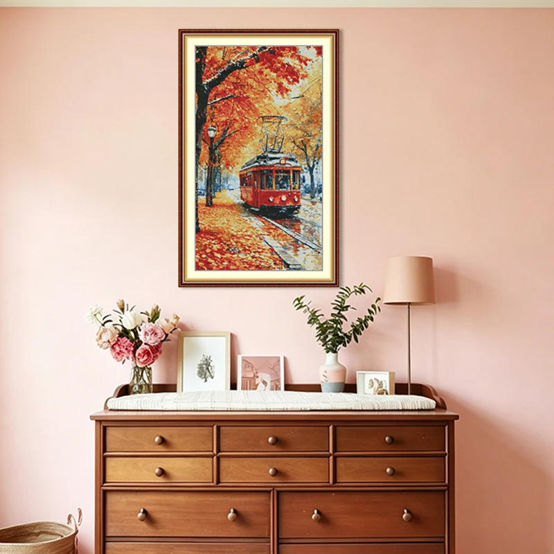 Cross Stitch Kit Joy Sunday Autumn Tram HD Pattern Printed Counted Fabric Aida 16/14/11CT DIY Embroidery Kit with A Gift
Cross Stitch Kit Joy Sunday Autumn Tram HD Pattern Printed Counted Fabric Aida 16/14/11CT DIY Embroidery Kit with A Gift