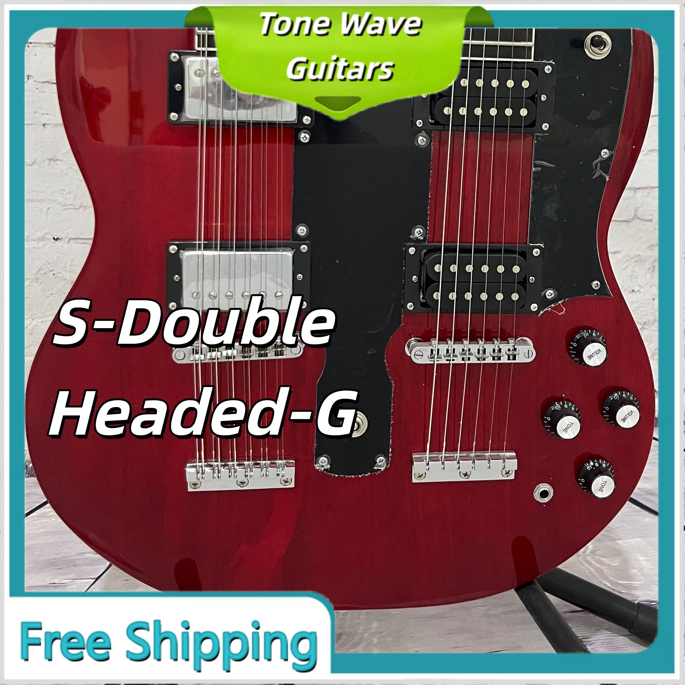 S-Double Headed-G 6+12 String Electric Guitar Red S-GLG Rosewood Fingerboard Mahogany Body
S-Double Headed-G 6+12 String Electric Guitar Red S-GLG Rosewood Fingerboard Mahogany Body