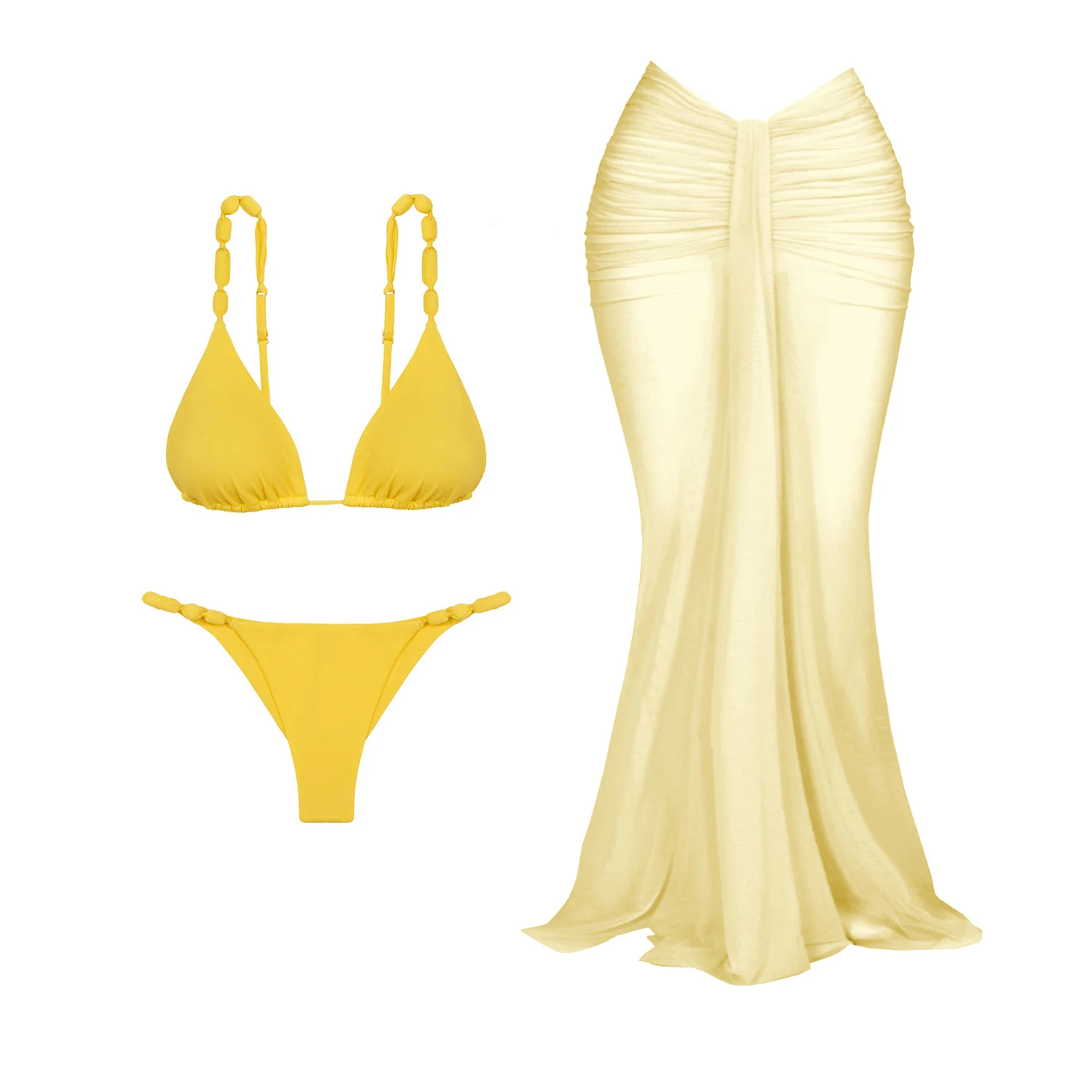 2025 3Pc Button Bikini Women Sexy Swimsuit Push Up Swimwear Female Bandeau Biquini Yellow Bathing Suit Summer Bodysuit Beachwear
2025 3Pc Button Bikini Women Sexy Swimsuit Push Up Swimwear Female Bandeau Biquini Yellow Bathing Suit Summer Bodysuit Beachwear