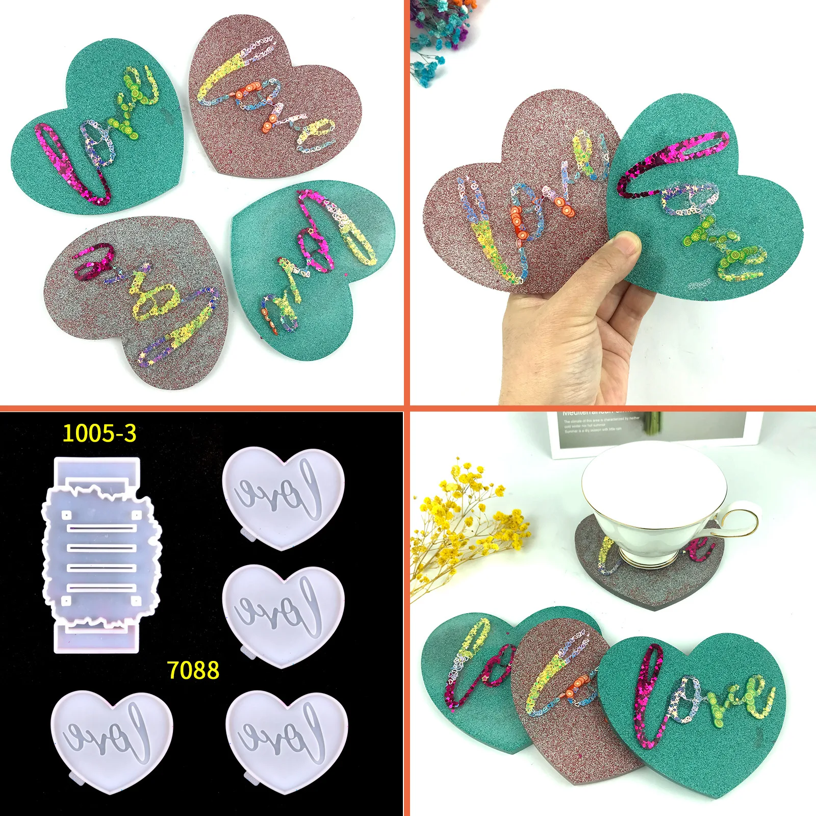 DIY English Letter Love Coaster Silicone Mold Heart Shaped Tea Cup Pad Coaster Mold For Resin Jewelry Making Home Decoration
DIY English Letter Love Coaster Silicone Mold Heart Shaped Tea Cup Pad Coaster Mold For Resin Jewelry Making Home Decoration
