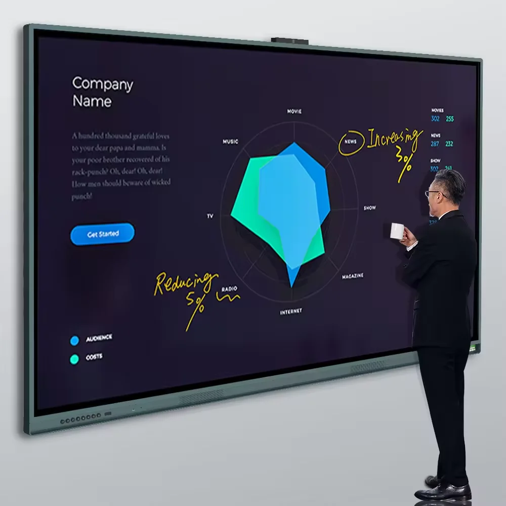 All-in-One Smart 55-Inch 4K Interactive Whiteboard Touch Panel For Classroom & Meeting Dual OS Cloud Sharing
All-in-One Smart 55-Inch 4K Interactive Whiteboard Touch Panel For Classroom & Meeting Dual OS Cloud Sharing